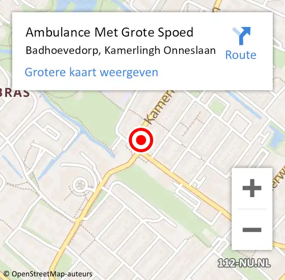 Locatie op kaart van de 112 melding: Ambulance Met Grote Spoed Naar Badhoevedorp, Kamerlingh Onneslaan op 24 januari 2024 13:03