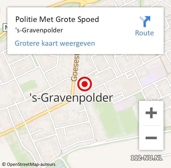 Locatie op kaart van de 112 melding: Politie Met Grote Spoed Naar 's-Gravenpolder op 24 januari 2024 13:09