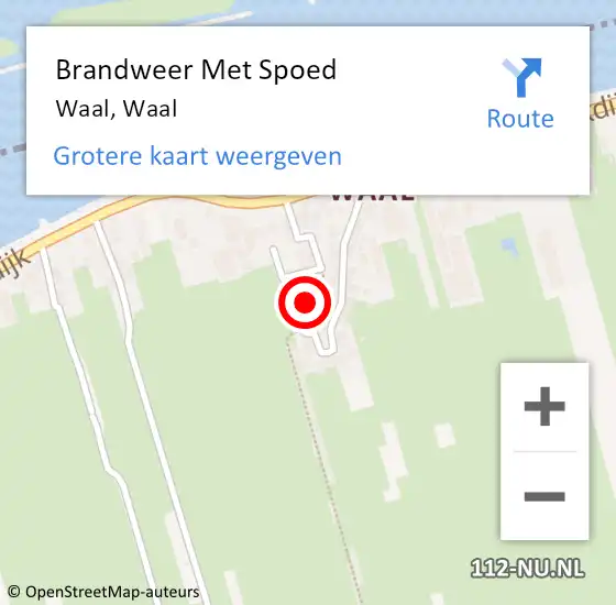 Locatie op kaart van de 112 melding: Brandweer Met Spoed Naar Waal, Waal op 24 januari 2024 14:41