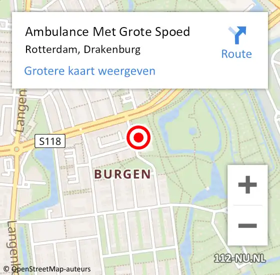 Locatie op kaart van de 112 melding: Ambulance Met Grote Spoed Naar Rotterdam, Drakenburg op 24 januari 2024 15:44