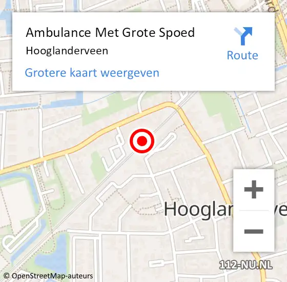 Locatie op kaart van de 112 melding: Ambulance Met Grote Spoed Naar Hooglanderveen op 24 januari 2024 16:14