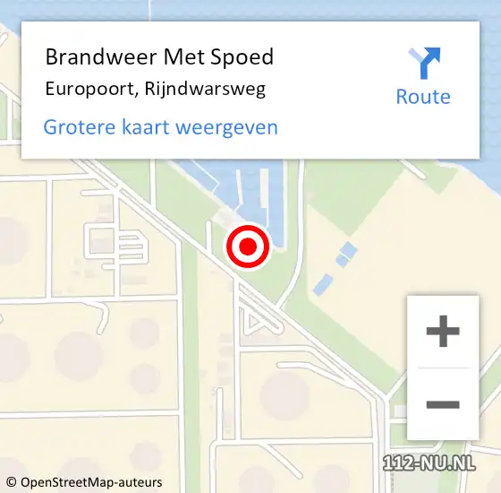 Locatie op kaart van de 112 melding: Brandweer Met Spoed Naar Europoort, Rijndwarsweg op 24 januari 2024 16:45