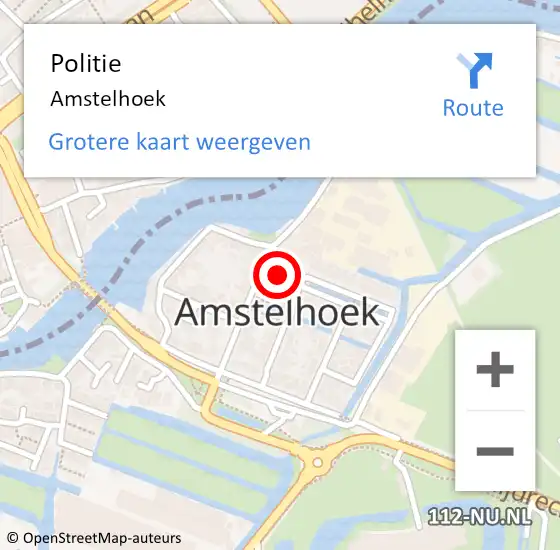 Locatie op kaart van de 112 melding: Politie Amstelhoek op 24 januari 2024 16:47