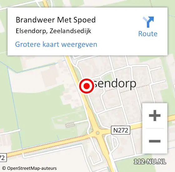 Locatie op kaart van de 112 melding: Brandweer Met Spoed Naar Elsendorp, Zeelandsedijk op 24 januari 2024 16:49