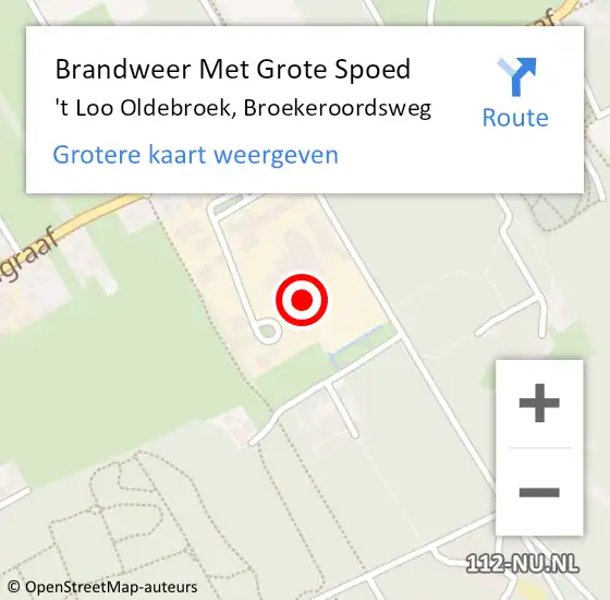Locatie op kaart van de 112 melding: Brandweer Met Grote Spoed Naar 't Loo Oldebroek, Broekeroordsweg op 24 januari 2024 17:16