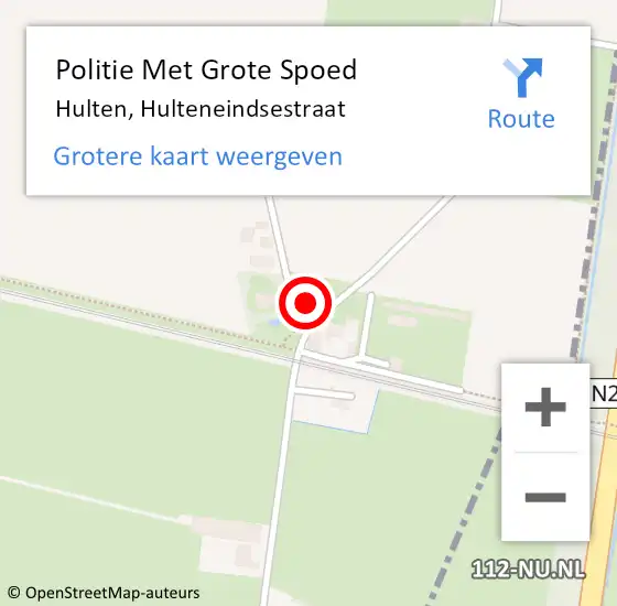Locatie op kaart van de 112 melding: Politie Met Grote Spoed Naar Hulten, Hulteneindsestraat op 24 januari 2024 17:22