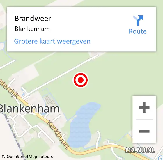 Locatie op kaart van de 112 melding: Brandweer Blankenham op 24 januari 2024 18:34