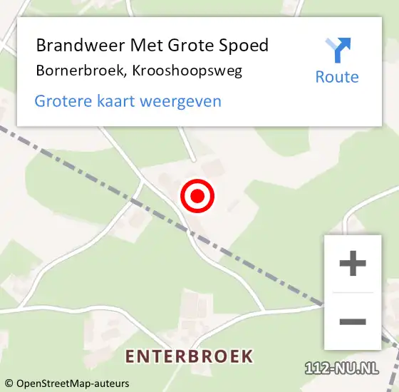 Locatie op kaart van de 112 melding: Brandweer Met Grote Spoed Naar Bornerbroek, Krooshoopsweg op 24 januari 2024 20:40