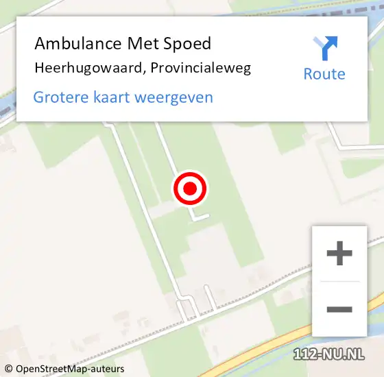 Locatie op kaart van de 112 melding: Ambulance Met Spoed Naar Heerhugowaard, Provincialeweg op 24 januari 2024 23:21