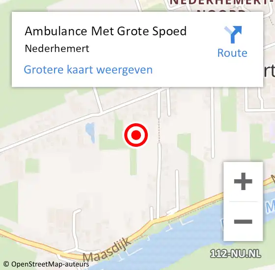Locatie op kaart van de 112 melding: Ambulance Met Grote Spoed Naar Nederhemert op 24 januari 2024 23:21