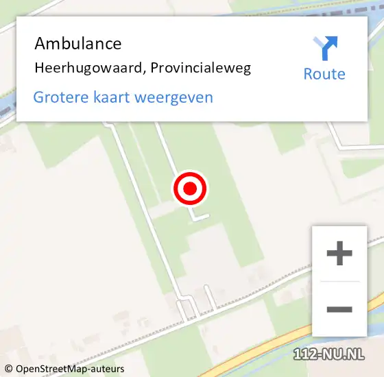 Locatie op kaart van de 112 melding: Ambulance Heerhugowaard, Provincialeweg op 24 januari 2024 23:22