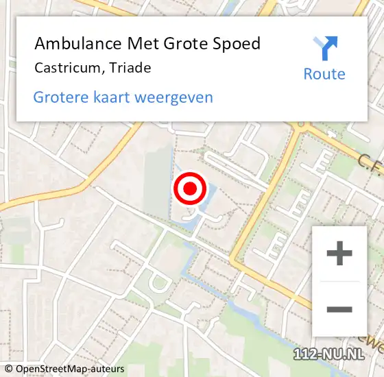 Locatie op kaart van de 112 melding: Ambulance Met Grote Spoed Naar Castricum, Triade op 25 januari 2024 01:14