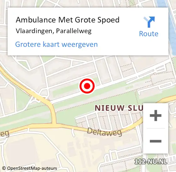 Locatie op kaart van de 112 melding: Ambulance Met Grote Spoed Naar Vlaardingen, Parallelweg op 25 januari 2024 03:26