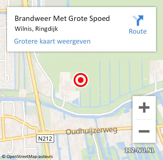 Locatie op kaart van de 112 melding: Brandweer Met Grote Spoed Naar Wilnis, Ringdijk op 25 januari 2024 05:21