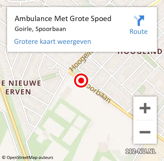 Locatie op kaart van de 112 melding: Ambulance Met Grote Spoed Naar Goirle, Spoorbaan op 23 september 2014 12:21