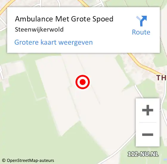 Locatie op kaart van de 112 melding: Ambulance Met Grote Spoed Naar Steenwijkerwold op 25 januari 2024 06:07