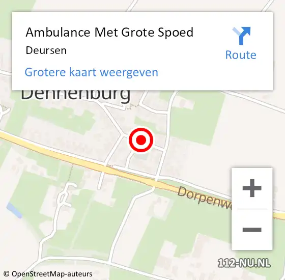 Locatie op kaart van de 112 melding: Ambulance Met Grote Spoed Naar Deursen op 25 januari 2024 09:29
