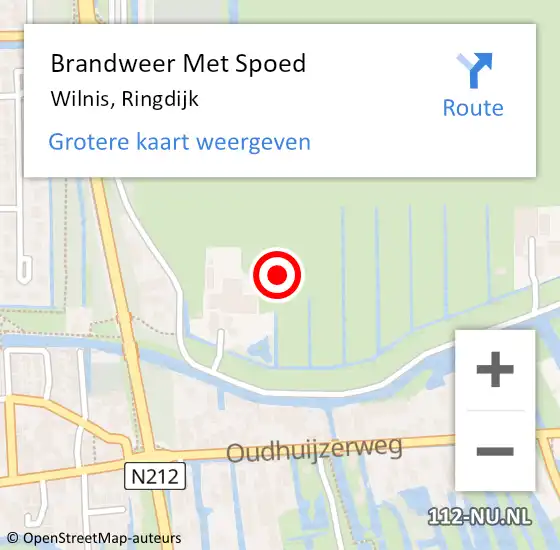 Locatie op kaart van de 112 melding: Brandweer Met Spoed Naar Wilnis, Ringdijk op 25 januari 2024 11:00