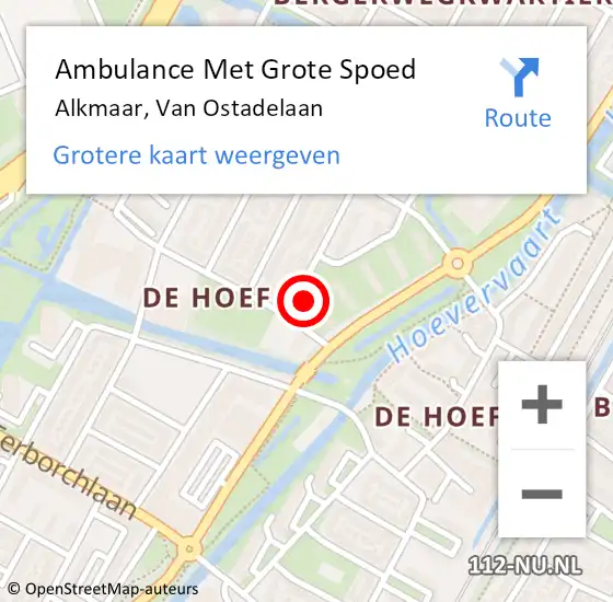 Locatie op kaart van de 112 melding: Ambulance Met Grote Spoed Naar Alkmaar, Van Ostadelaan op 25 januari 2024 11:04