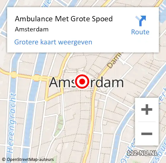Locatie op kaart van de 112 melding: Ambulance Met Grote Spoed Naar Amsterdam op 23 september 2014 13:04