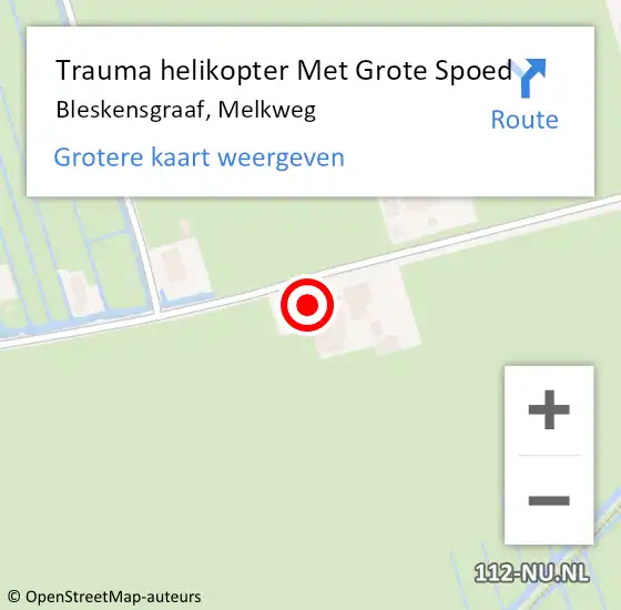 Locatie op kaart van de 112 melding: Trauma helikopter Met Grote Spoed Naar Bleskensgraaf, Melkweg op 25 januari 2024 13:16