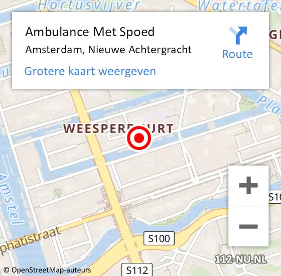 Locatie op kaart van de 112 melding: Ambulance Met Spoed Naar Amsterdam, Nieuwe Achtergracht op 25 januari 2024 13:30