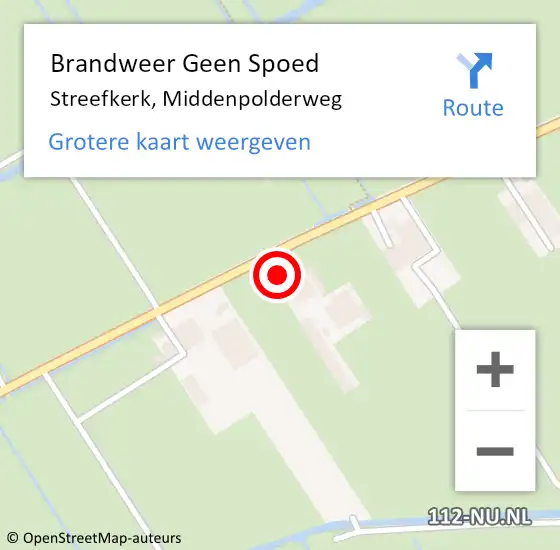 Locatie op kaart van de 112 melding: Brandweer Geen Spoed Naar Streefkerk, Middenpolderweg op 25 januari 2024 14:13
