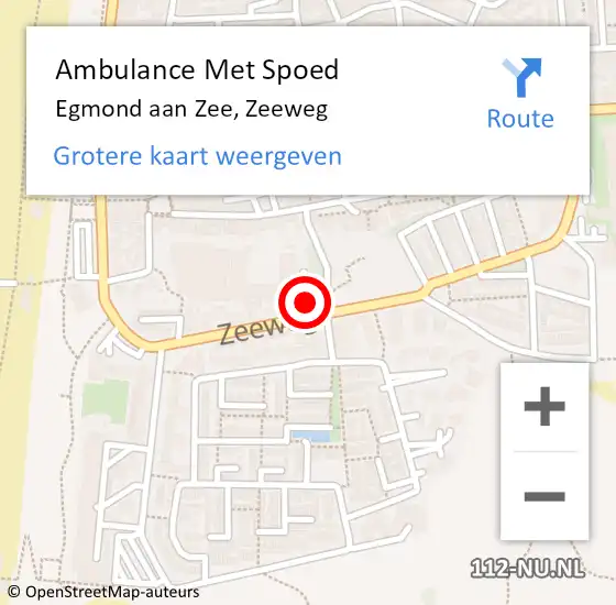 Locatie op kaart van de 112 melding: Ambulance Met Spoed Naar Egmond aan Zee, Zeeweg op 25 januari 2024 14:18