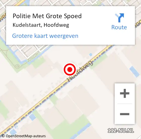 Locatie op kaart van de 112 melding: Politie Met Grote Spoed Naar Kudelstaart, Hoofdweg op 25 januari 2024 14:54