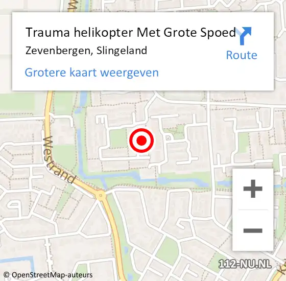Locatie op kaart van de 112 melding: Trauma helikopter Met Grote Spoed Naar Zevenbergen, Slingeland op 25 januari 2024 15:58