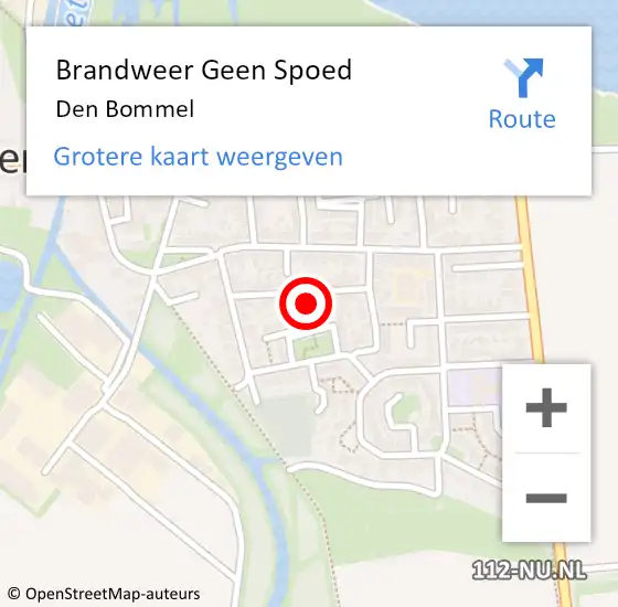Locatie op kaart van de 112 melding: Brandweer Geen Spoed Naar Den Bommel op 25 januari 2024 16:18