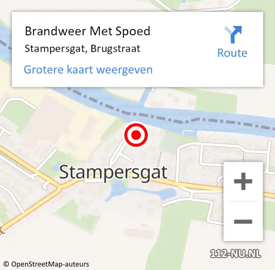 Locatie op kaart van de 112 melding: Brandweer Met Spoed Naar Stampersgat, Brugstraat op 25 januari 2024 17:28