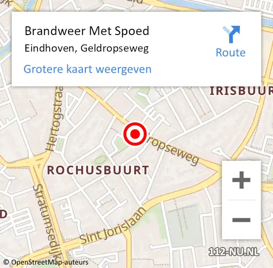 Locatie op kaart van de 112 melding: Brandweer Met Spoed Naar Eindhoven, Geldropseweg op 25 januari 2024 17:41