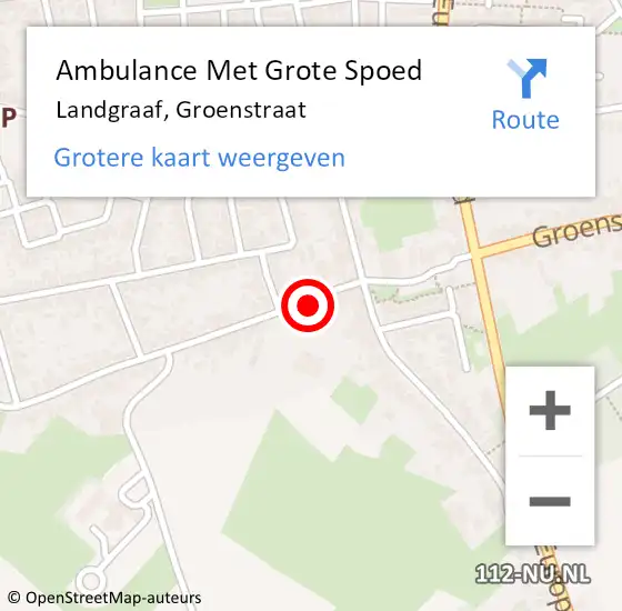 Locatie op kaart van de 112 melding: Ambulance Met Grote Spoed Naar Landgraaf, Groenstraat op 26 januari 2024 01:53