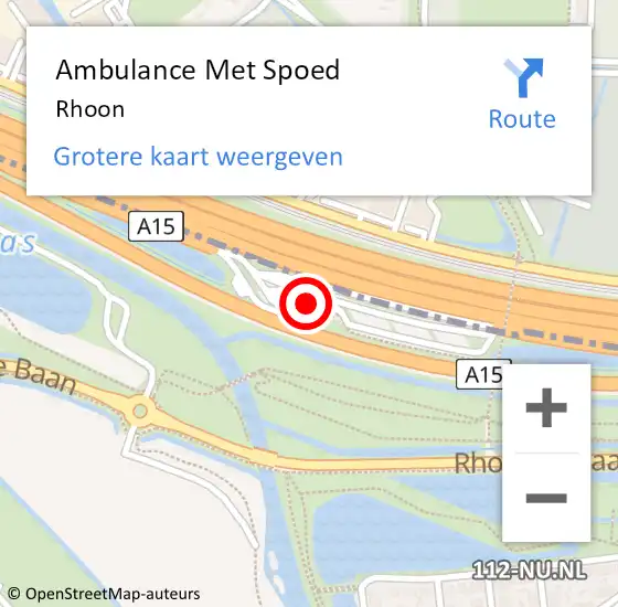 Locatie op kaart van de 112 melding: Ambulance Met Spoed Naar Rhoon op 26 januari 2024 03:01