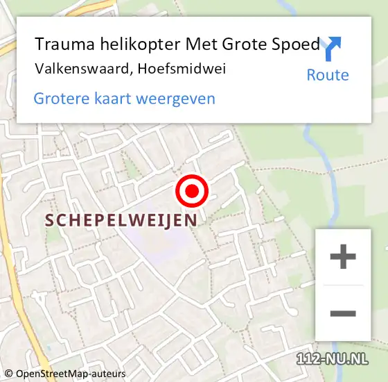 Locatie op kaart van de 112 melding: Trauma helikopter Met Grote Spoed Naar Valkenswaard, Hoefsmidwei op 26 januari 2024 07:13