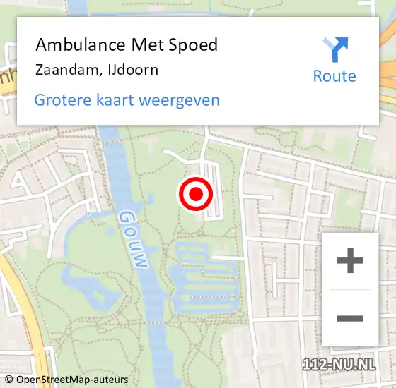Locatie op kaart van de 112 melding: Ambulance Met Spoed Naar Zaandam, IJdoorn op 26 januari 2024 07:19