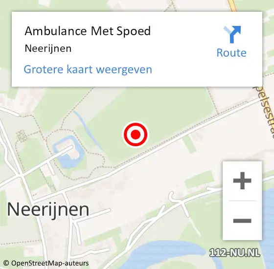 Locatie op kaart van de 112 melding: Ambulance Met Spoed Naar Neerijnen op 26 januari 2024 07:47