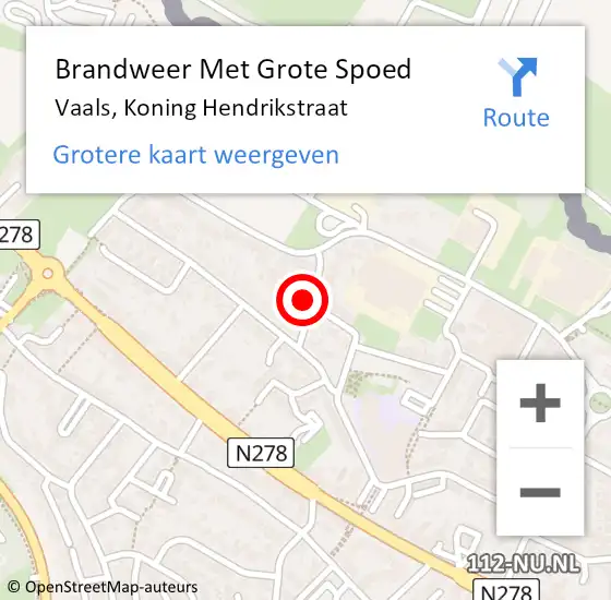 Locatie op kaart van de 112 melding: Brandweer Met Grote Spoed Naar Vaals, Koning Hendrikstraat op 26 januari 2024 08:04