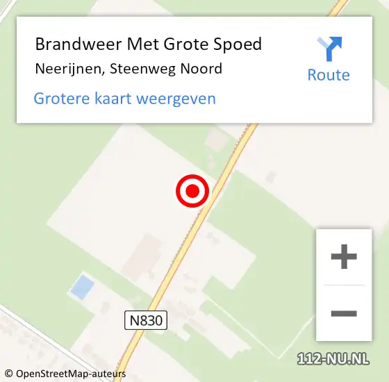 Locatie op kaart van de 112 melding: Brandweer Met Grote Spoed Naar Neerijnen, Steenweg Noord op 26 januari 2024 08:06