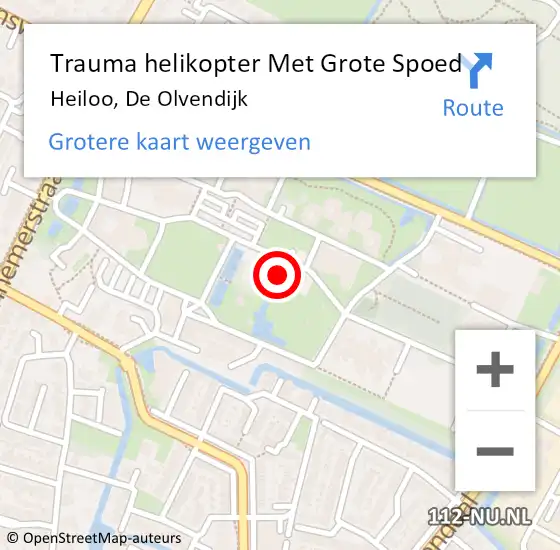 Locatie op kaart van de 112 melding: Trauma helikopter Met Grote Spoed Naar Heiloo, De Olvendijk op 26 januari 2024 08:41