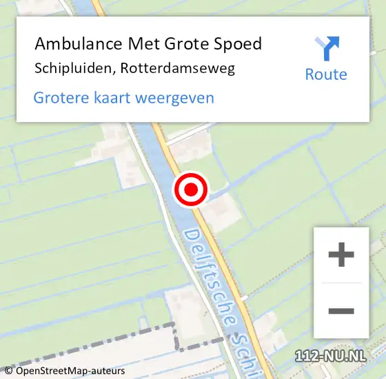 Locatie op kaart van de 112 melding: Ambulance Met Grote Spoed Naar Schipluiden, Rotterdamseweg op 26 januari 2024 09:35