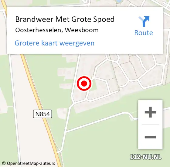 Locatie op kaart van de 112 melding: Brandweer Met Grote Spoed Naar Oosterhesselen, Weesboom op 26 januari 2024 09:37