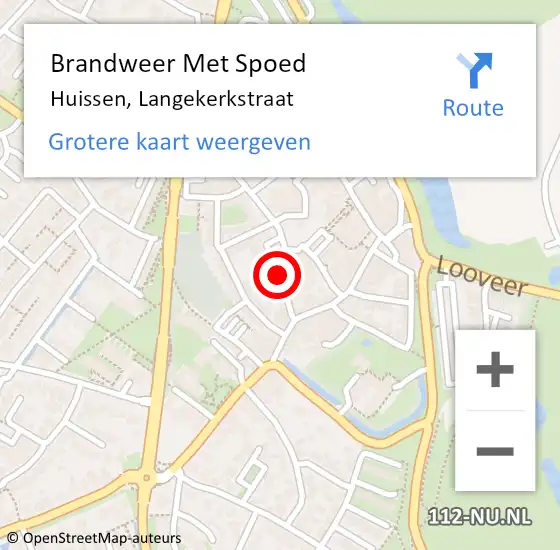 Locatie op kaart van de 112 melding: Brandweer Met Spoed Naar Huissen, Langekerkstraat op 26 januari 2024 10:12