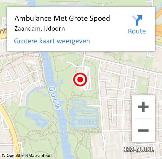 Locatie op kaart van de 112 melding: Ambulance Met Grote Spoed Naar Zaandam, IJdoorn op 26 januari 2024 11:12