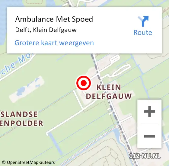 Locatie op kaart van de 112 melding: Ambulance Met Spoed Naar Delft, Klein Delfgauw op 26 januari 2024 11:21