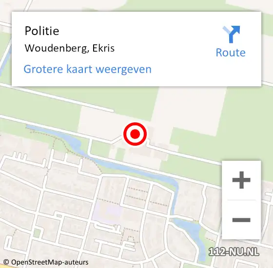 Locatie op kaart van de 112 melding: Politie Woudenberg, Ekris op 26 januari 2024 13:12