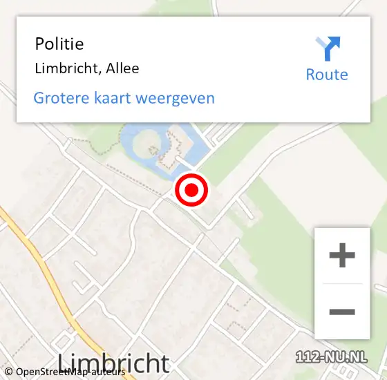 Locatie op kaart van de 112 melding: Politie Limbricht, Allee op 26 januari 2024 15:14