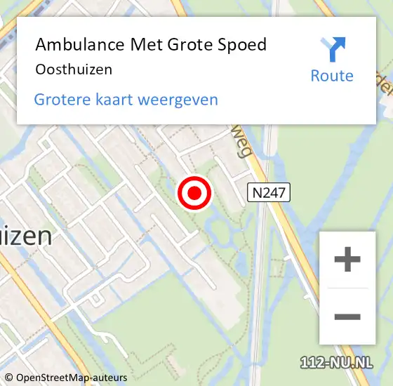 Locatie op kaart van de 112 melding: Ambulance Met Grote Spoed Naar Oosthuizen op 26 januari 2024 16:39