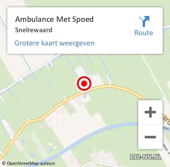 Locatie op kaart van de 112 melding: Ambulance Met Spoed Naar Snelrewaard op 26 januari 2024 17:14